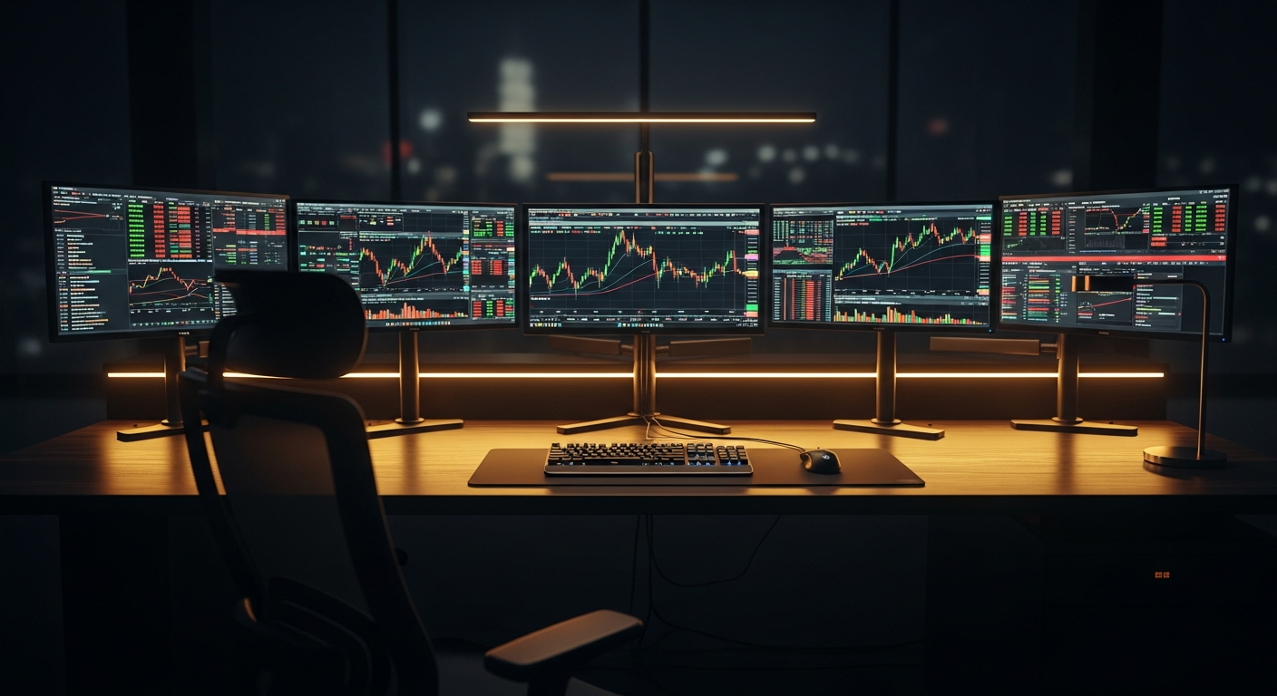 High-end trading desk setup